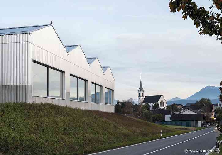 Gewelltes Aluminium im Aargau
 - Sporthalle von soppelsa architekten