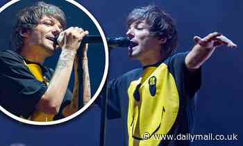 Louis Tomlinson looks in high spirits as he hits the stage during his Walls tour in Norway - Daily Mail