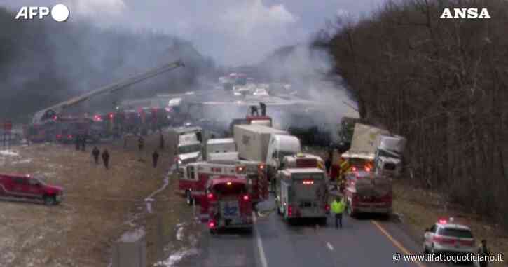 Usa, maxi incidente in Pennsylvania: otre 50 veicoli coinvolti in un tamponamento a catena. Le impressionanti immagini