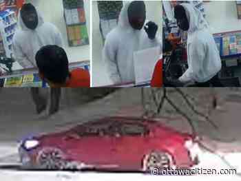 Ottawa police release photos of red sedan believed used in two January robberies