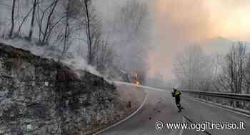 Incendio nel bellunese, continua l'opera di spegnimento - Oggi Treviso
