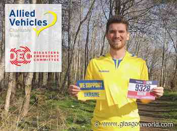 Glasgow firm gives its own marathon man £2500 for Ukraine fundraiser - GlasgowWorld