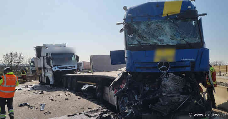 Unfall mit mehreren Lkw auf A5 bei Bruchsal: 17 Kilometer Stau und zwei Schwerverletzte - ka-news.de
