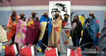 RCMP officers honoured at Saskatchewan First Nation following drug, weapon bust - Global News