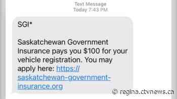 Fake SGI rebate text scam circulating in Sask.