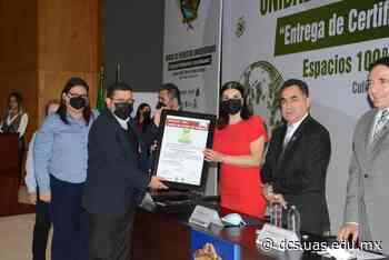 Entrega la UAS 49 certificaciones y reacreditaciones a Espacios 100% libres de humo de tabaco - Comunicación Social
