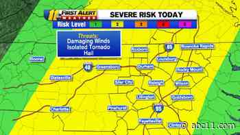 NC Weather: Strong wind, isolated tornadoes & hail all possible today