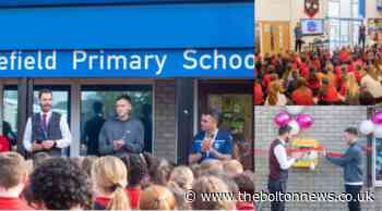 Bolton Wanderers George Johnston at Masefield Primary School for EFL week of action