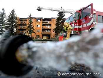 Five sent to hospital, including firefighter, following blaze at west Edmonton condo building