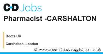 Boots UK: Pharmacist -CARSHALTON