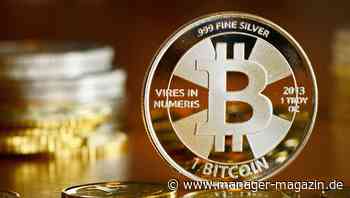 Kryptowährung Bitcoin mit Kursrutsch unter 200-Tage-Linie und Trendsignal, zuletzt 45.000 US-Dollar