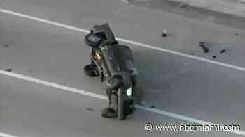 Fatal Rollover Crash Closes Lanes of I-595 in Broward