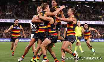 Jordan Dawson kicks goal after the siren as Adelaide clinch Showdown - Daily Mail