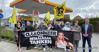 Vlaams Belang Denderleeuw voert actie tegen hoge brandstofprijzen - Het Laatste Nieuws