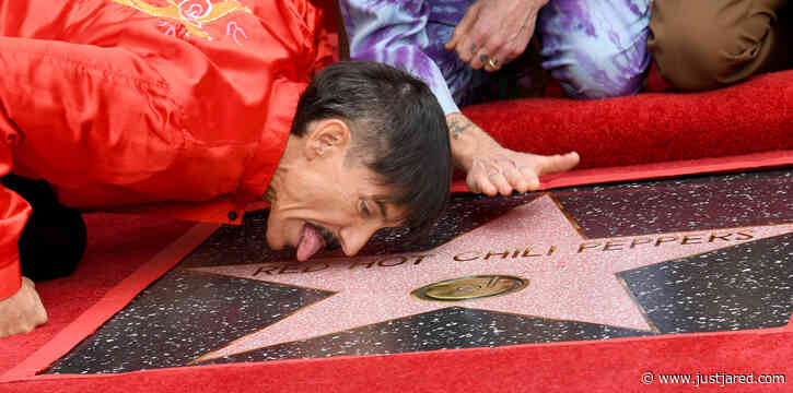 Anthony Kiedis Licks the Star at Red Hot Chili Peppers' Hollywood Walk of Fame Ceremony!