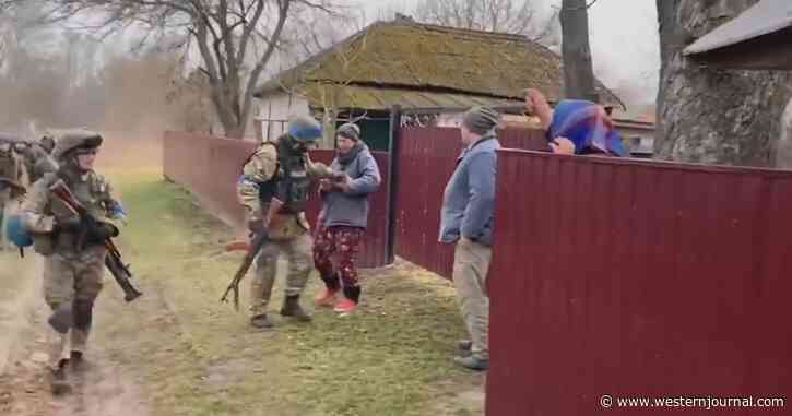 Watch: Ukrainian Civilians Greet Their Liberators with Joy as Troops Take Back Village from Russia