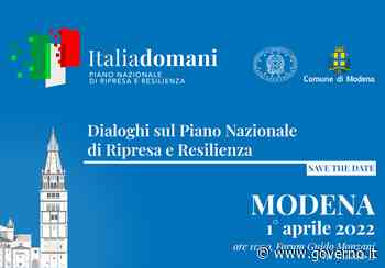 Il 1° aprile a Modena nuova tappa dei Dialoghi sul PNRR - Governo