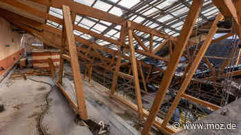 Einsturz Aquarium in Schwedt: Warum das Aufräumen der Dachtrümmer im Schwimmbad erst im März startet - Märkische Onlinezeitung