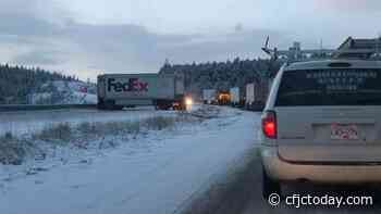 Jackknifed semi causing 'major delays' on Coquihalla Highway south of Kamloops - CFJC Today Kamloops