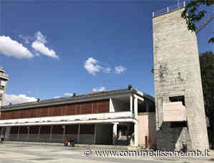 Comunicato stampa - La torre di Palazzo Terragni si colora di giallo e blu per l'Ucraina - Comune di Lissone