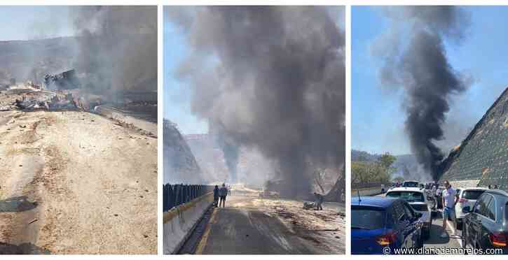 Deja un muerto volcadura e incendio de tráileres en la autopista Cuernavaca-Acapulco; provoca cierre de la vía - Diario de Morelos