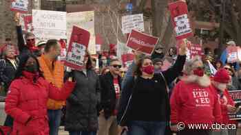 Protesters call for Alberta government to scrap K-6 draft curriculum