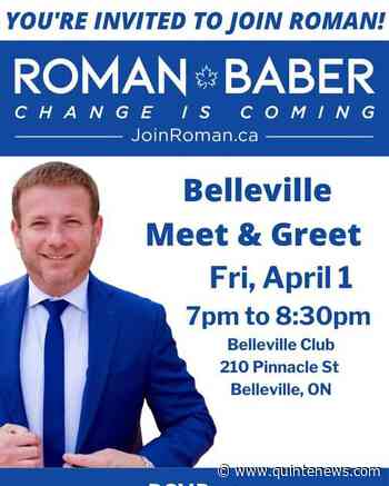 Conservative leadership candidate Roman Baber in Belleville - Quinte News