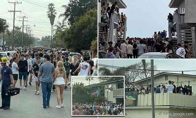 Santa Barbara EMS 'overwhelmed' by 'Deltopia' Spring Break mayhem as thousands pack the streets - Daily Mail