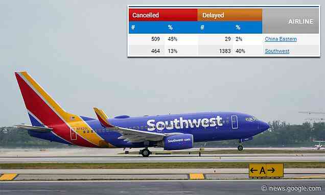 Southwest Airlines apologizes delays and cancellations of 2,000 flights blaming 'technology issues' - Daily Mail