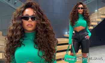 Jesy Nelson is a queen in green as she flashes a peek of her abs in a chic coordinating ensemble - Daily Mail