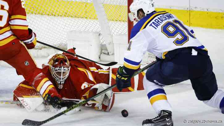 Husso makes 39 saves, Blues deal Flames their 3rd straight defeat