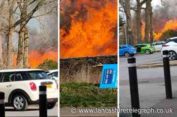 Large fire involving 800 wooden pallets breaks out in Great Harwood