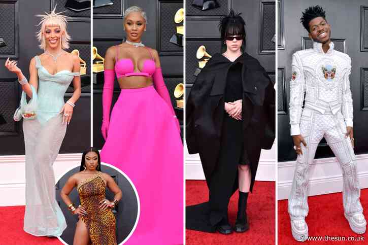 Grammy Awards 2022 red carpet: Megan Thee Stallion, Dua Lipa, Kourtney Kardashian, & more bring style to night