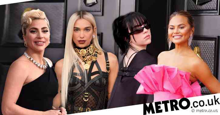 All the Grammys 2022 red carpet looks you need to see from Dua Lipa’s bondage-style dress to Chrissy Teigen’s massive hot pink ballgown