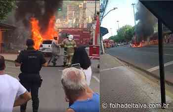 Veículo pega fogo no centro de Itaperuna na tarde desta terça-feira(25); assista - Folha de Italva