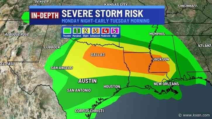 LIVE: Austin storm risk: Timing, severe threat & impacts Monday