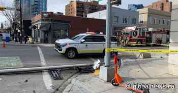 Pedestrian in serious condition after being struck by vehicle in downtown Calgary
