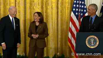 Obama pokes fun at Biden during his return to the White House