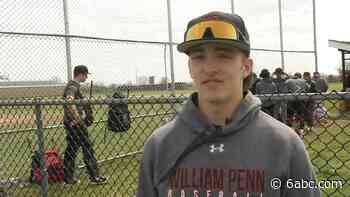 Junior Brandon Grygo throws first perfect game in William Penn Baseball history - WPVI-TV