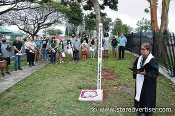 Peace Pole dedication brings calls for compassion for Ukraine