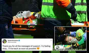 Blackpool goalkeeper Daniel Grimshaw 'feeling okay' after horror collision against Preston