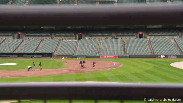 Field Operations Underway At Oriole Park Ahead Of Opening Day