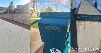 Racist graffiti in Sidney, North Saanich prompts police plea for help - Global News