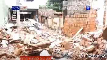 Dos viviendas desplomadas tras temporal en Fernando de la Mora - NPY