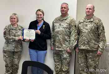 LDH Office of Public Health regional medical director recognized by Louisiana National Guard for service during COVID-19 pandemic | La Dept. of Health - Louisiana Department of Health - Louisiana.gov