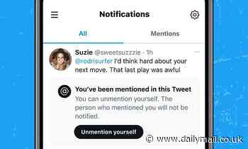 Twitter tests a new system that lets users 'unmention' themselves from tweets