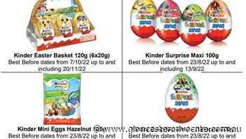 Kinder products recalled due to potential Salmonella contamination - Gloucester Advocate