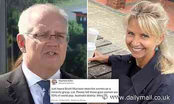 Prime Minister Scott Morrison appears with Victorian Liberal Stephanie Asher after tweet mocked him - Daily Mail