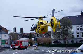 FW-MK: Bauunfall sorgt für Hubschrauberlandung auf der Brünninghaus Kreuzung