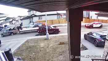 Vehicle leaves path of destruction in Edmonton during police chase - CTV News